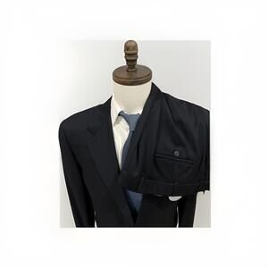 BEAUTIFUL HICKEY FREEMAN NAVY BLUE SUIT 44R 39x32 MADE IN USA GOOD COND *READ*